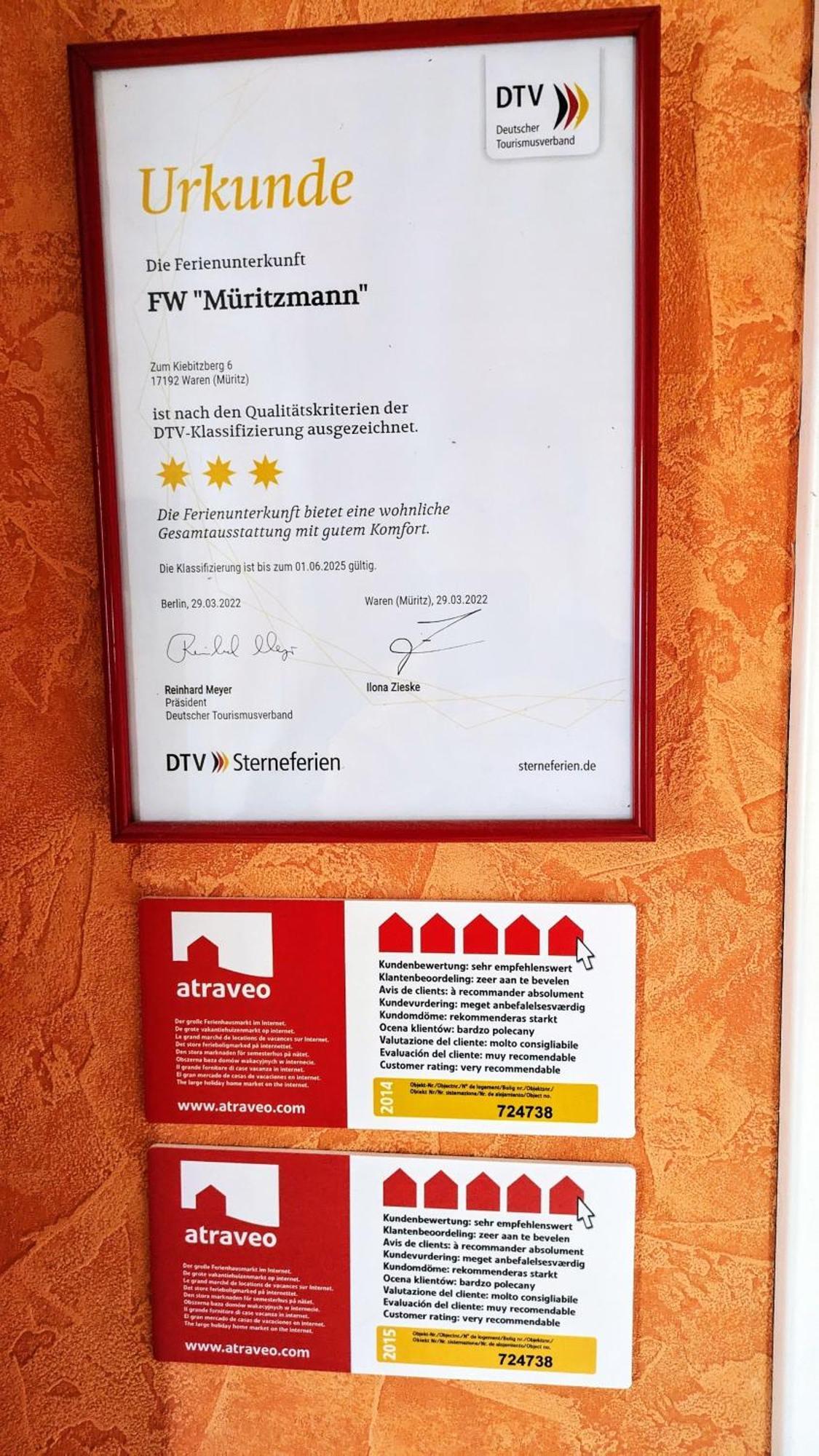 Ferienwohnung Guenther , 3 - Sterne วาเริน ภายนอก รูปภาพ